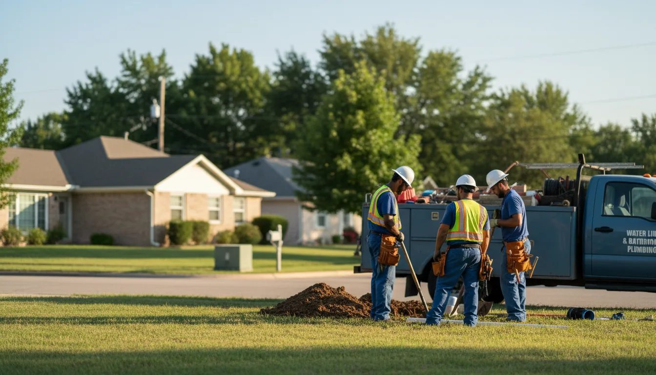 Residential water line and bathroom plumbing service in Berwick, IL